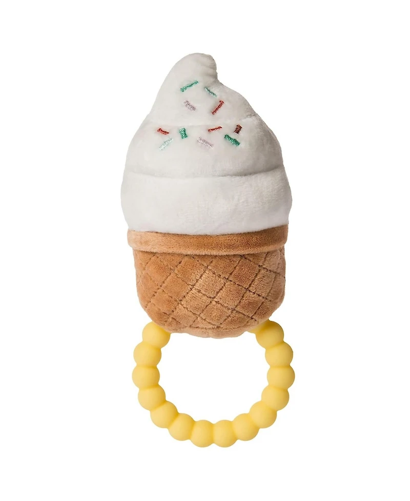 Mary Meyer Sweet Soothie Soft Baby Rattle with Teether Ring, Ice Cream