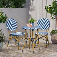 Streamdale Navy & White 3-Piece Bistro Set