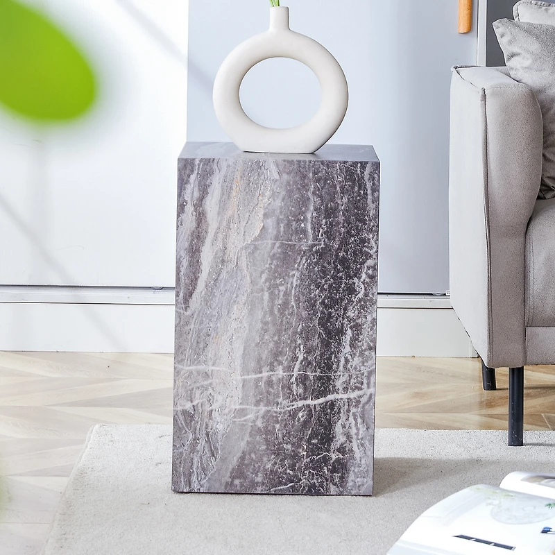 Simplie Fun Elevate your living space with this modern Mdf coffee table, which showcases gray textured patterns. It is characterized by stylish design