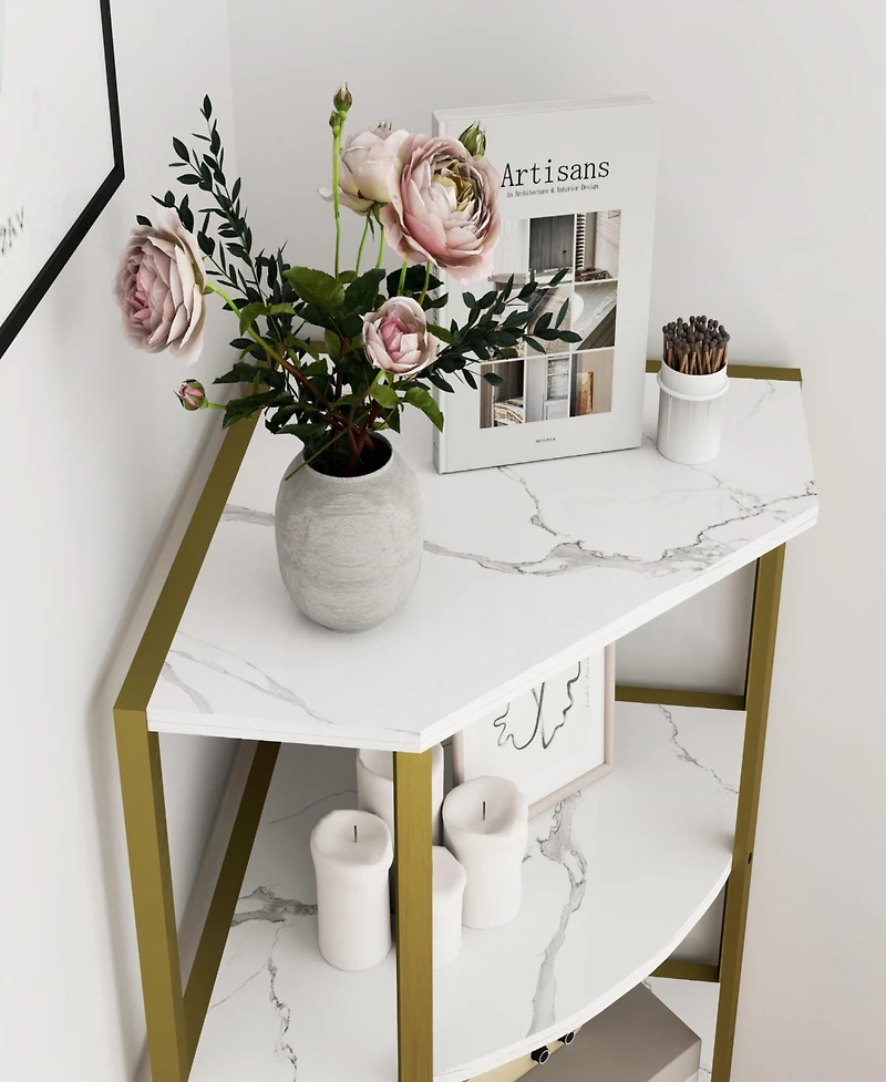 Streamdale 4-Tier Corner Shelf Bookcase & Plant Stand