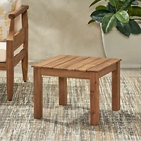 Streamdale Furniture Acacia Wood Slat-Top Side Table: Minimalist Elegance For Outdoor Spaces