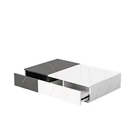 Streamdale Furniture Modern style black and white coffee table with two storage spaces