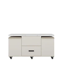 Streamdale Furniture Modern Lift-Up Coffee Table with 4 Stools Set for Living Room Expandable 1 Hidden Storage + 2 Drawers Space Saving Folding Dining