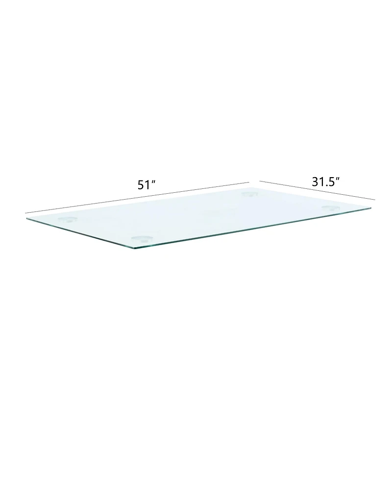 Simplie Fun Elegant Rectangular Glass Table: Modern Minimalism, Easy Assembly