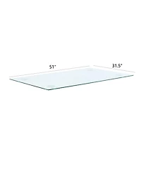 Simplie Fun Elegant Rectangular Glass Table: Modern Minimalism, Easy Assembly
