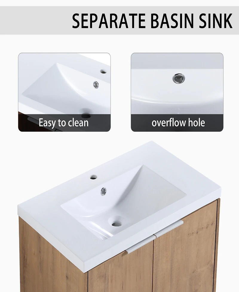 Streamdale Wall-Mounted Bathroom Vanity with Sink and Storage