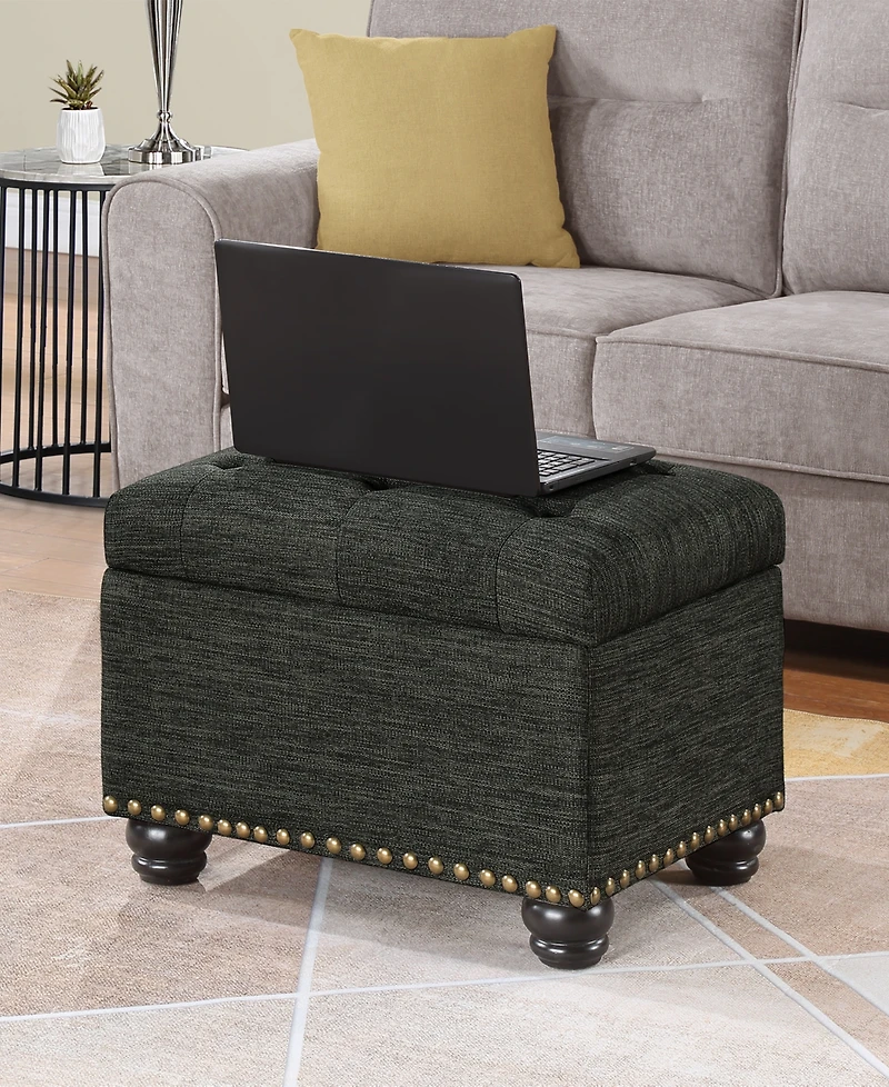 Convenience Concepts 24" Faux Linen 5th Avenue Storage Ottoman