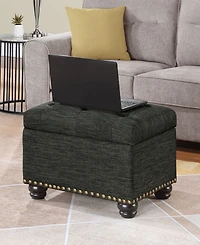 Convenience Concepts 24" Faux Linen 5th Avenue Storage Ottoman