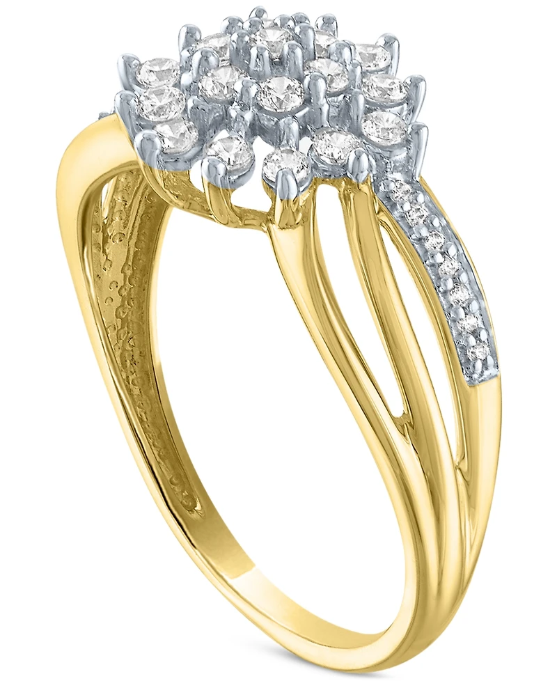 Forever Grown Diamonds Lab Grown Diamond Star Cluster Ring (1/3 ct. t.w.) in 10k Gold