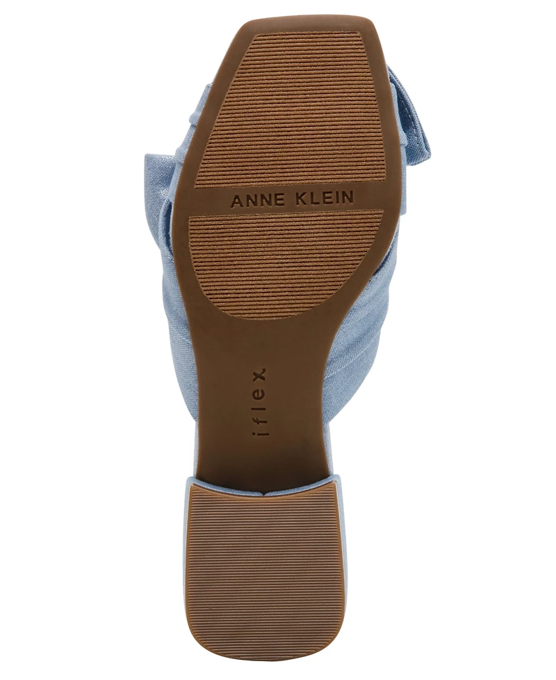 Anne Klein Women's Liz Bow Detail Block Heel Sandals