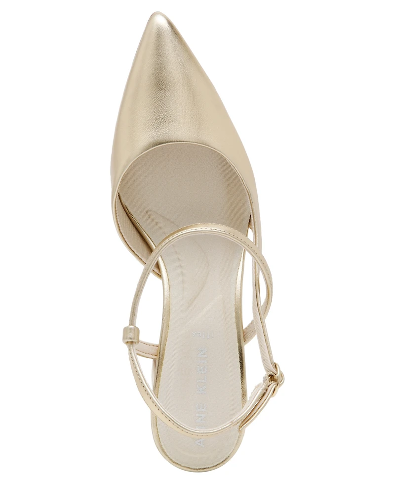 Anne Klein Women's Bliss Pointed Toe Strappy Block Heel Pumps