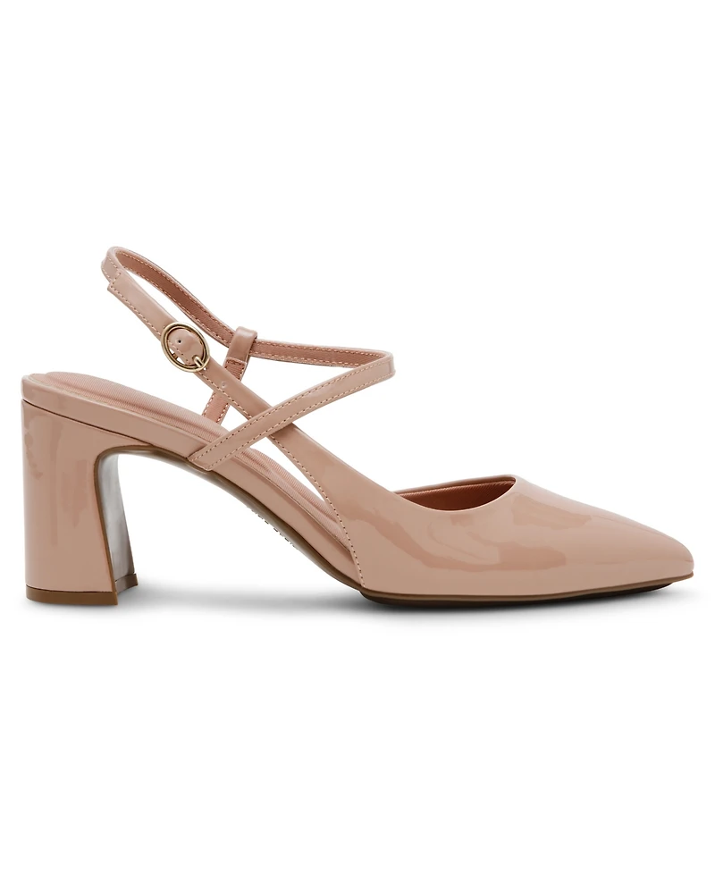 Anne Klein Women's Bliss Pointed Toe Strappy Block Heel Pumps