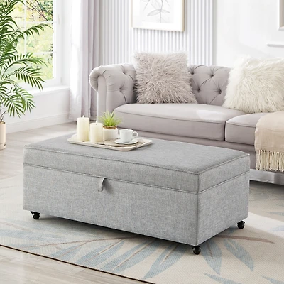 Modern Large Comfort Sofa Ottoman with Storage, Modular Sectional Storage Ottoman With Wheels For Living Room, Lounge Ottoman, Couch Storage Ottoman,