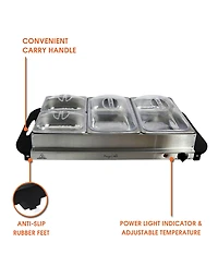 MegaChef 4 Section Buffet Server Food Warmer