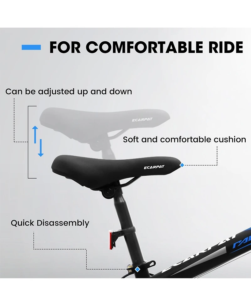 Streamdale Furniture 20 inch Fat Tire Bike Adult/Teen Full Shimano 7 Speed Mountain Bike, Dual Disc Brakes, High Carbon Steel Frame, Front Suspension,