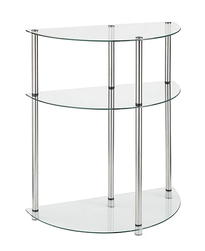 Designs2Go Classic Glass 3 Tier Half-Circle Entryway Hall Table