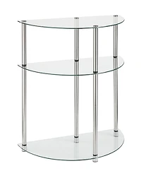 Designs2Go Classic Glass 3 Tier Half-Circle Entryway Hall Table