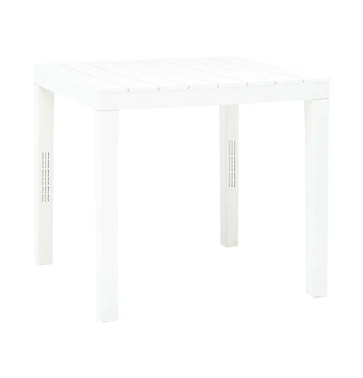 vidaXL Patio Table White 30.7"x30.7"x28.3" Plastic