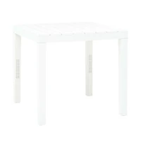vidaXL Patio Table White 30.7"x30.7"x28.3" Plastic