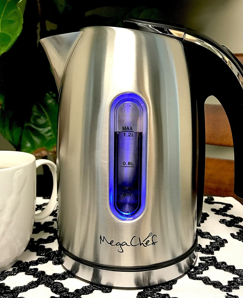 MegaChef 1.2 Quart Steel Electric Tea Kettle