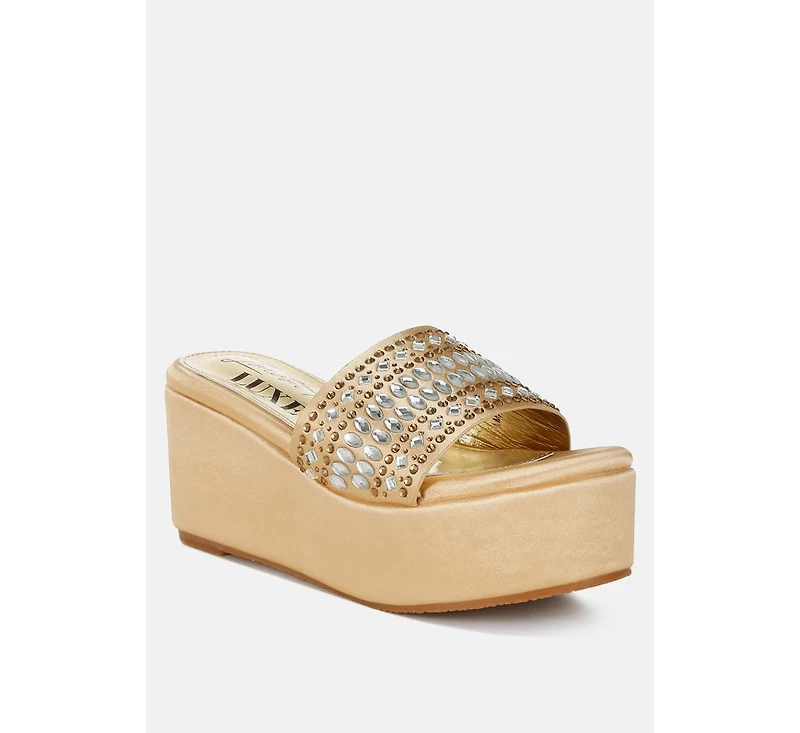 Batanga Diamante & Rhinestone Detail Stylish Flatforms