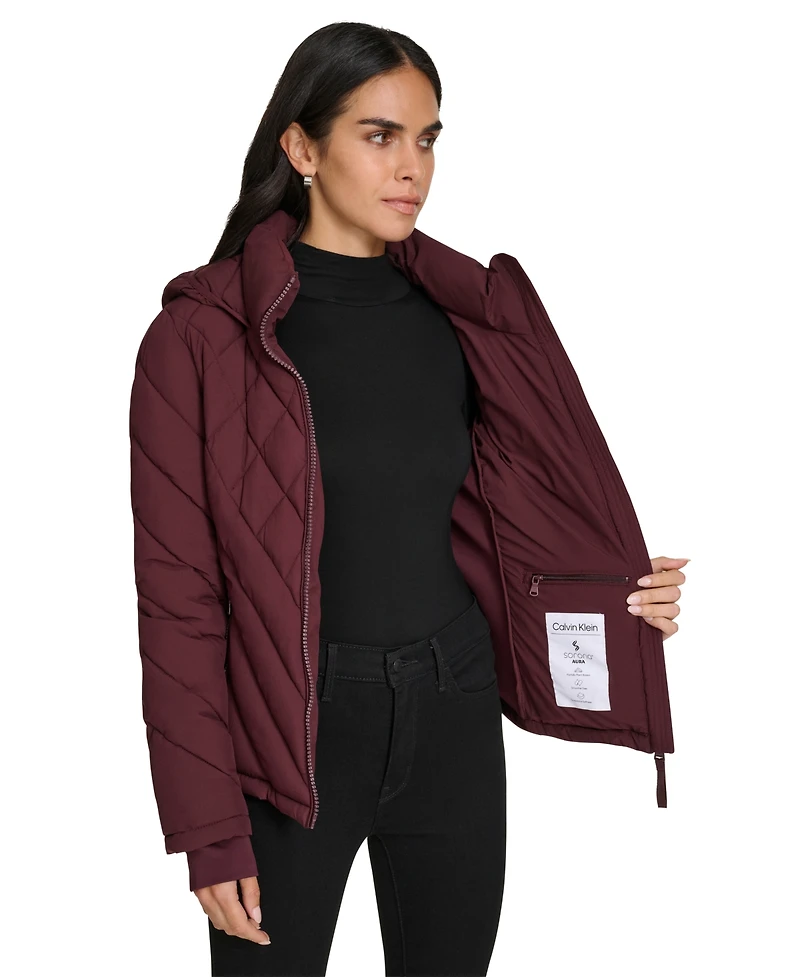 Calvin Klein Womens Side-Panel Hooded Packable Puffer Coat, Created for Macys