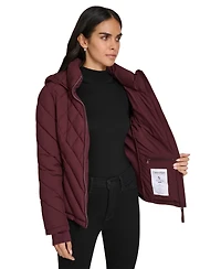 Calvin Klein Womens Side-Panel Hooded Packable Puffer Coat, Created for Macys