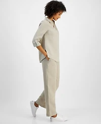 Charter Club Women's 100% Linen Shirt, Created for Macy's