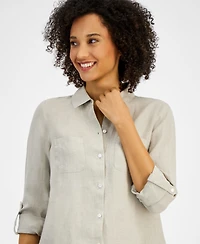 Charter Club Women's 100% Linen Shirt, Created for Macy's
