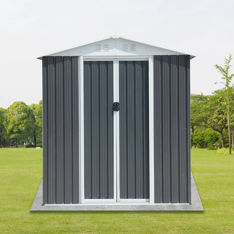 Streamdale Outdoor Storage Sheds 6FTx4FT Apex Roof Grey
