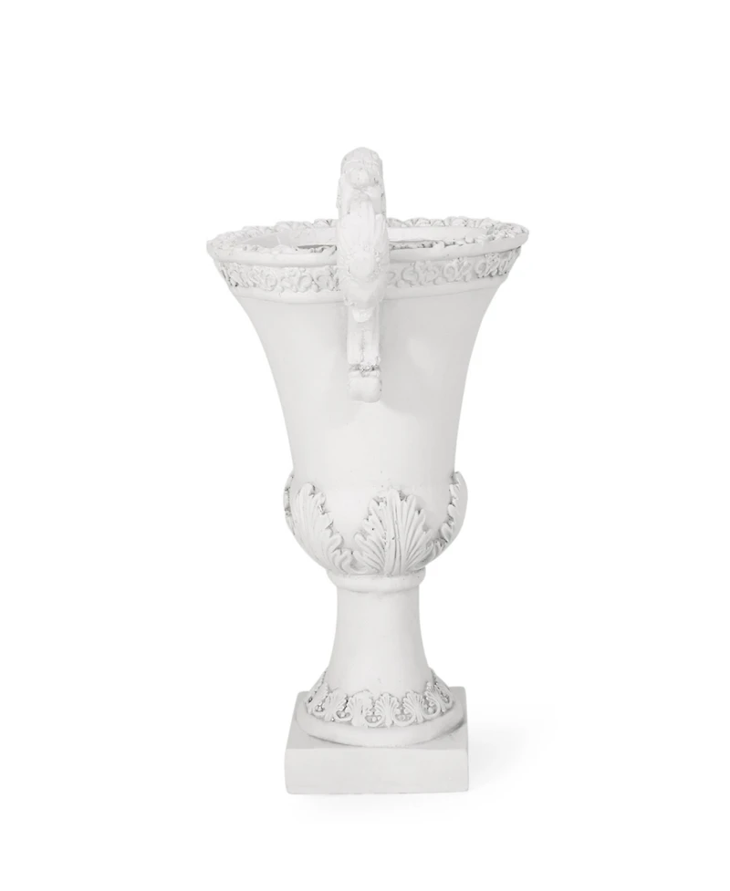 Streamdale Elegant Roman Faux-Stone Planter With Botanical Accents