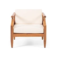 Streamdale Acacia Wood Outdoor Club Chair with Cushions