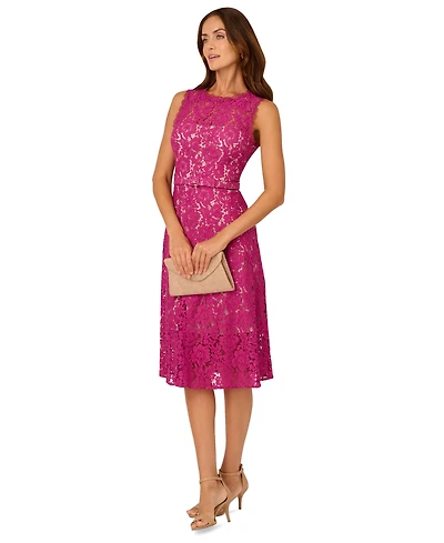 Adrianna Papell Women's Sleeveless Lace Midi Dress
