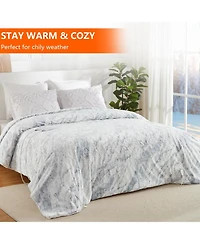 Caromio King Size Tie-Dye Pv Plush Sherpa Electric Heated Blanket with Dual Control, 100" x 90"