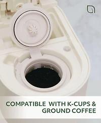 Willow Kitchen Compact Single Serve Coffee Maker - Compatible with K-Cup Pods Ground