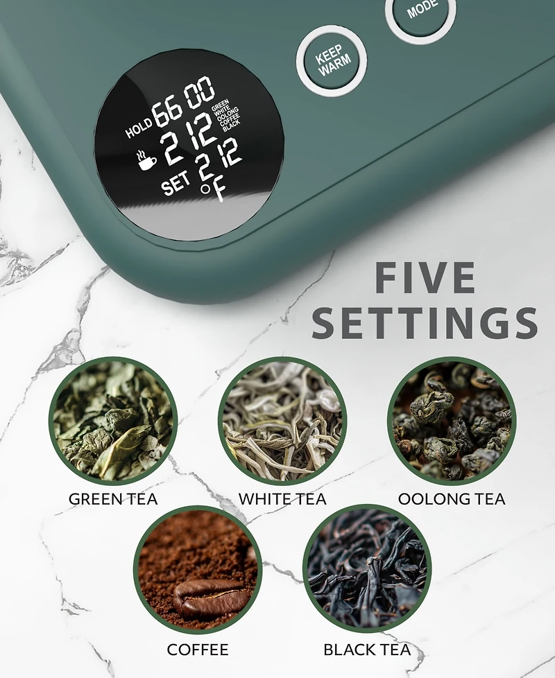 Willow Kitchen Digital Gooseneck Kettle with 5 Temperature Presets - Precision Heating Pouring for Perfect Brews