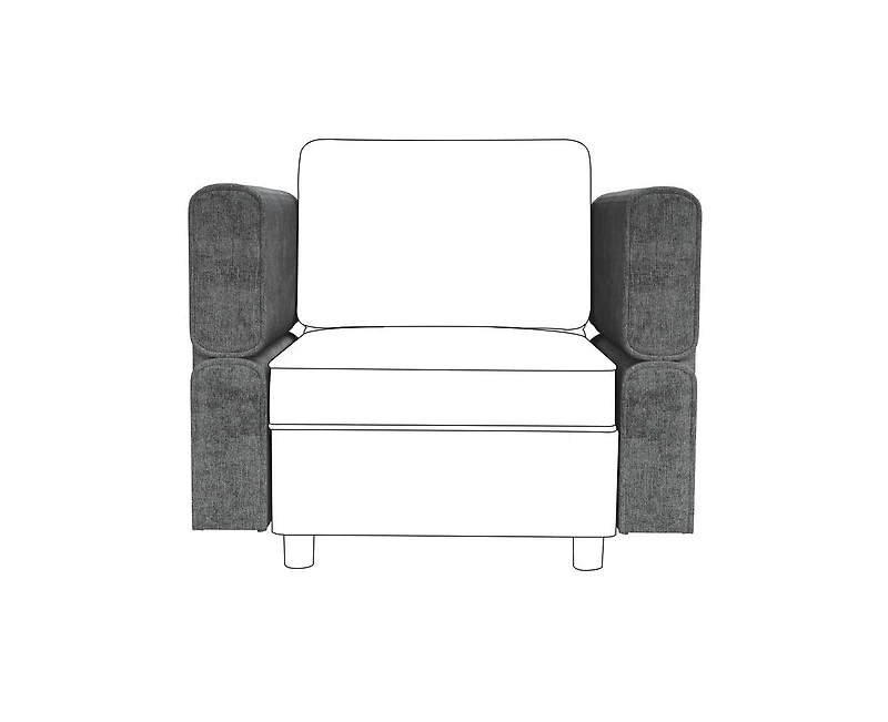 gaomon Chenille Armrest Module for Modular Sectional Sofa, 90°-180° Adjustable Sofa Armrest, A Pair of Couch Armrests for Sectional Sleeper