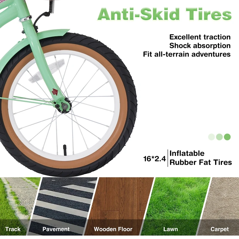 Streamdale Kids' 16" Bike with Training Wheels (Multicolor)