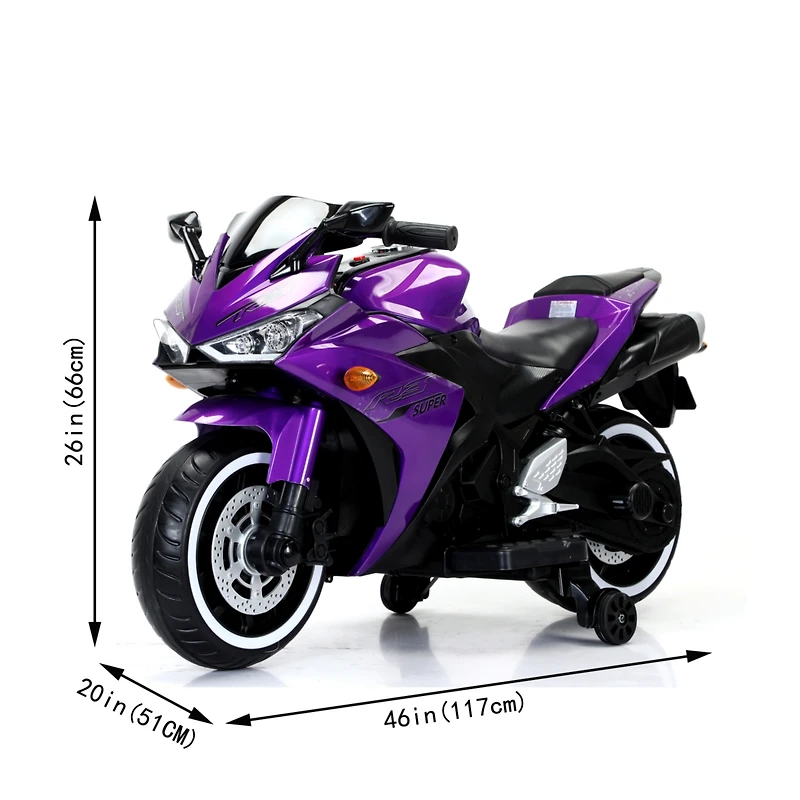 Streamdale 12V Kids Motorcycle with Training Wheels (3-6 Years)