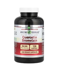 Amazing Nutrition Quercetin 800 Mg with Bromelain 165 Mg Veggie Capsules Supplement | Non-gmo