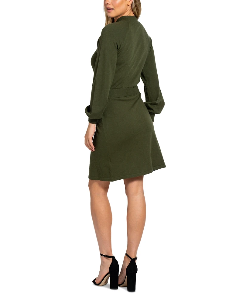 Sam Edelman Women's Mock Neck Long-Sleeve Sweater Dress