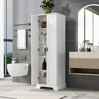 Storage Cabinet with Two Doors for Bathroom, Office, Adjustable Shelf, Mdf