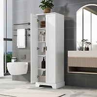 Storage Cabinet with Two Doors for Bathroom, Office, Adjustable Shelf, Mdf