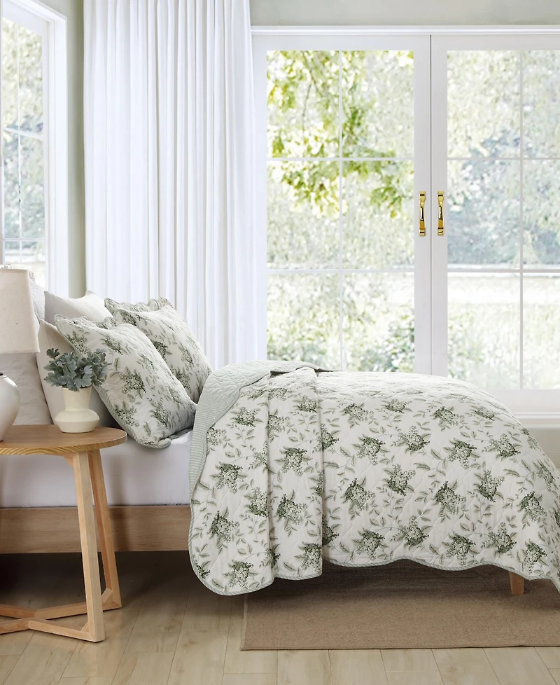 Laura Ashley Portland Floral Reversible 3-Pc. Quilt Set, King