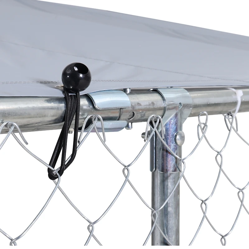 Dog Kennel Outdoor with Waterproof Canopy 181" 181" 71.65"