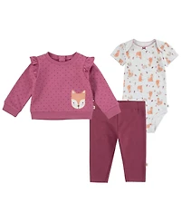 Huggies Baby Girls Crew Tee, Bodysuit and Pants, 3-Piece Set