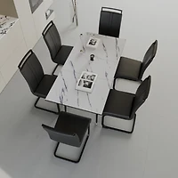 Streamdale Expandable Dining Set with Cushioned Armless Chairs