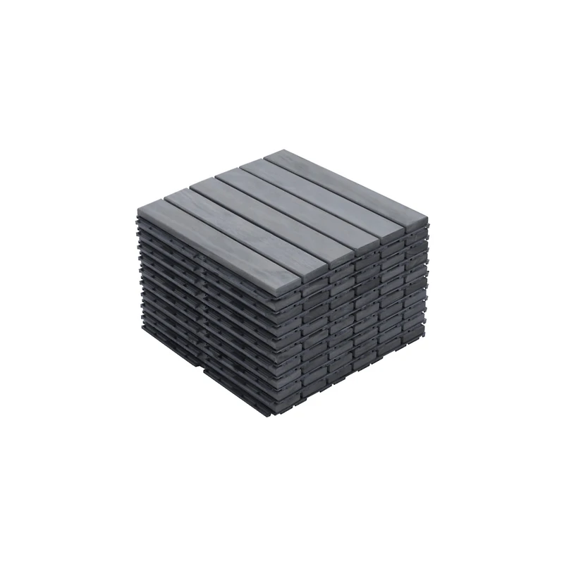 Streamdale 10-Pc Acacia Interlocking Deck Tiles (12" x 12")