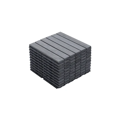 Streamdale 10-Pc Acacia Interlocking Deck Tiles (12" x 12")