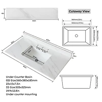 Streamdale 43" Marble Vanity Top with Sink and Backsplash